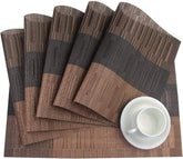 Kitchen Dinning Mats Set PVC Placemats Non-slip Table Mats Retro Luxury Court Style Heat-resistant (10Pc Set)